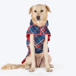 HUFT Grrberry Quilted Print Jacket For Dog - Blue & Coral