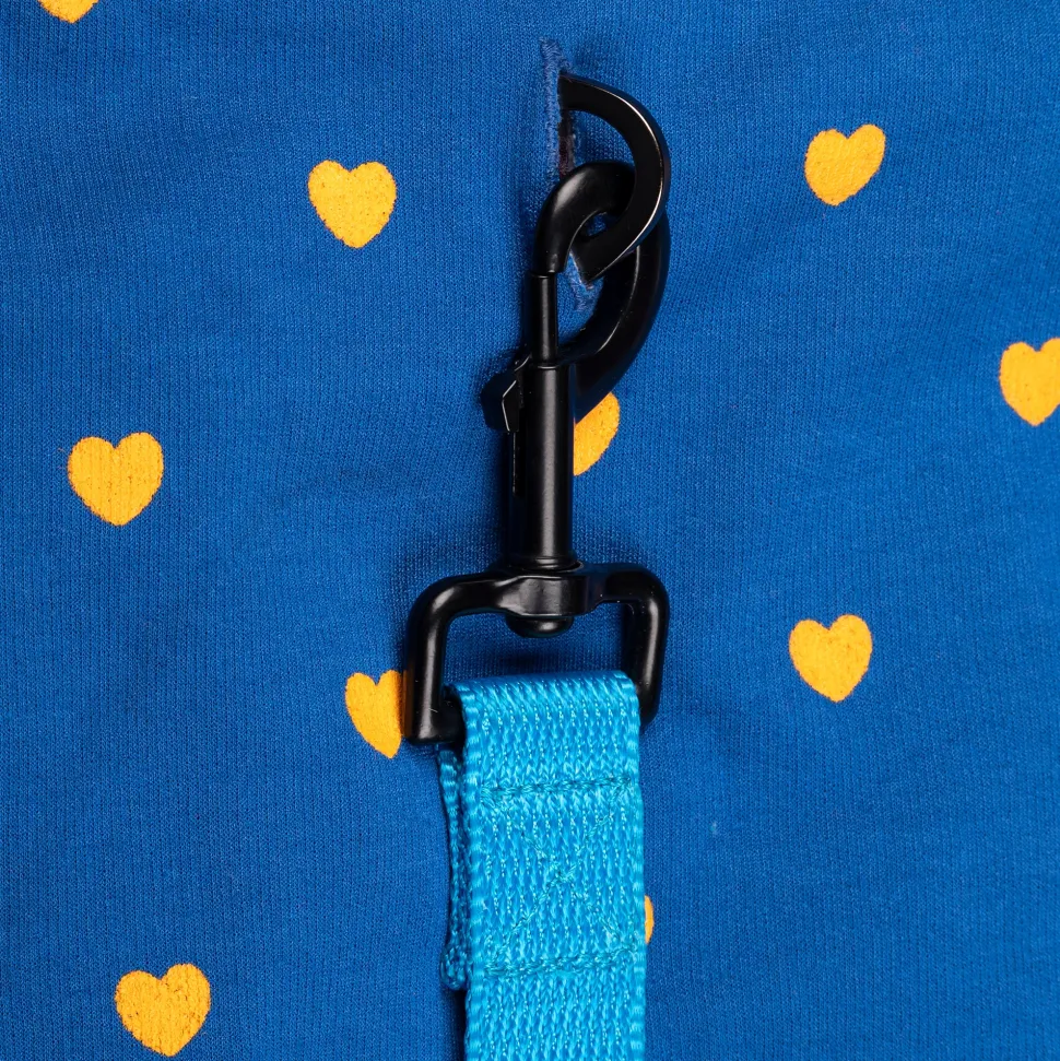 HUFT Honey Hearts Sweatshirt With Hood For Dog - Blue