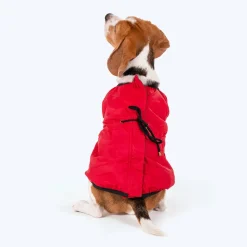 HUFT Inside Out Reversible Dog Jacket - Olive Green/Red