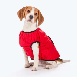 HUFT Inside Out Reversible Dog Jacket - Olive Green/Red