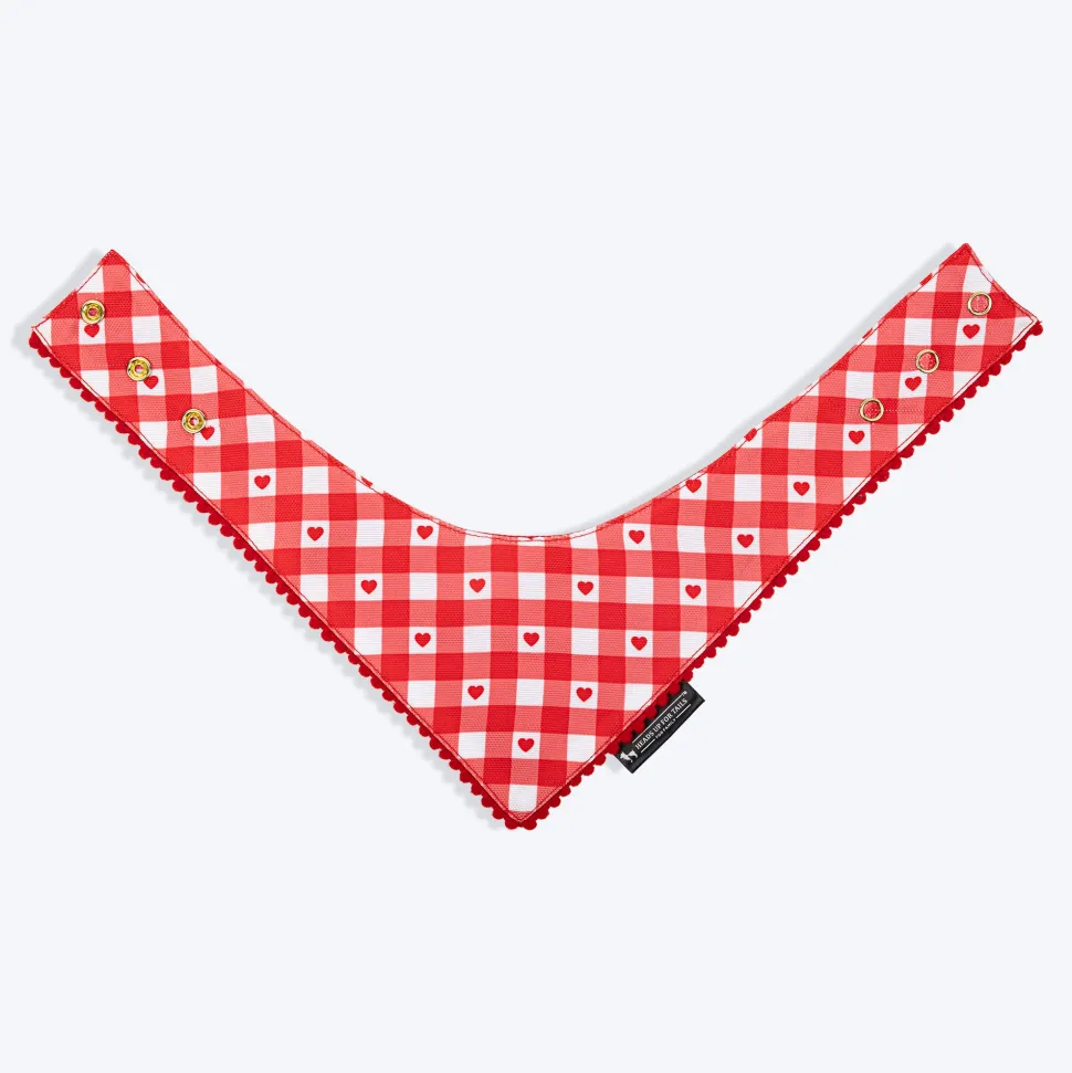 HUFT Jingle Hearts Scarf For Pets - Red & White
