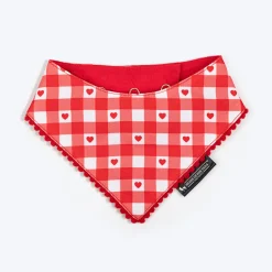 HUFT Jingle Hearts Scarf For Pets - Red & White