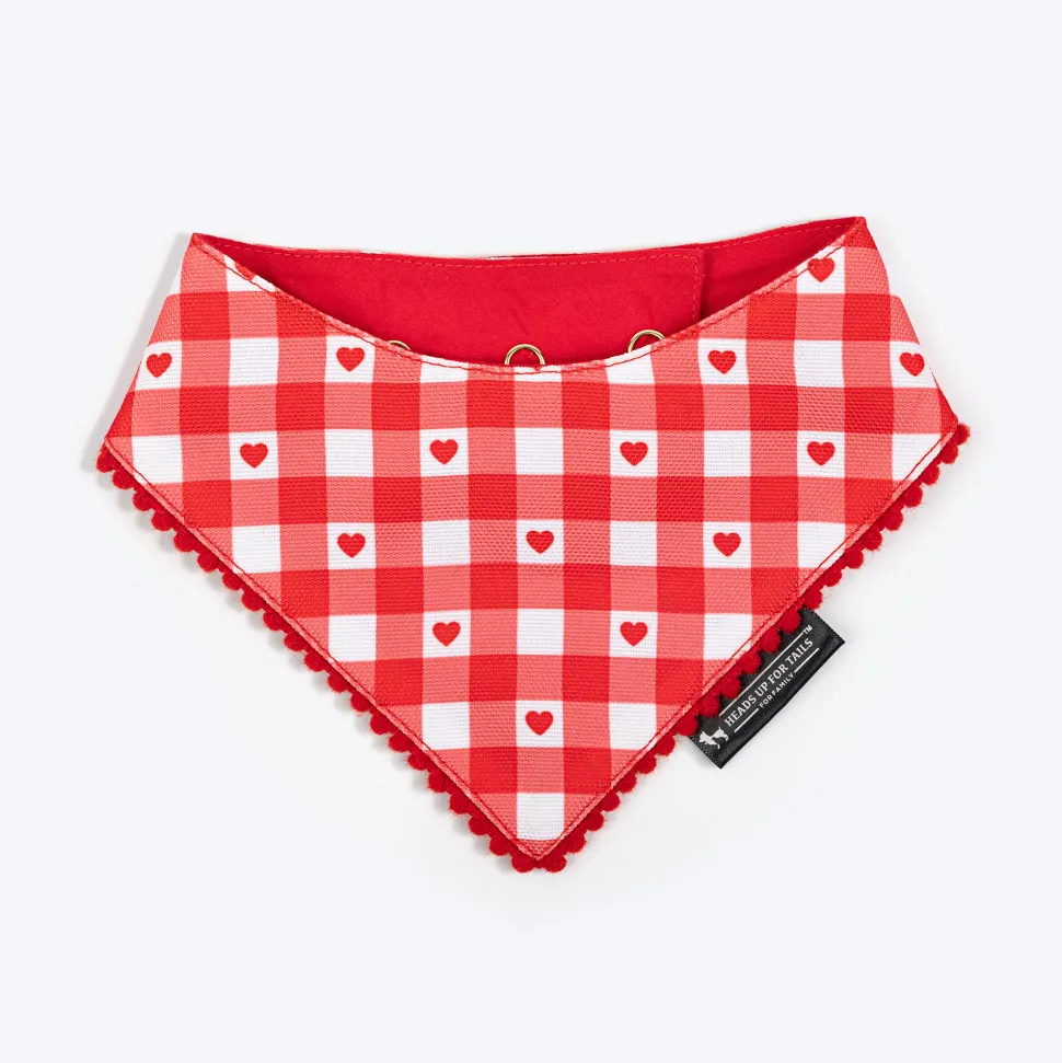 HUFT Jingle Hearts Scarf For Pets - Red & White