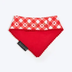HUFT Jingle Hearts Scarf For Pets - Red & White