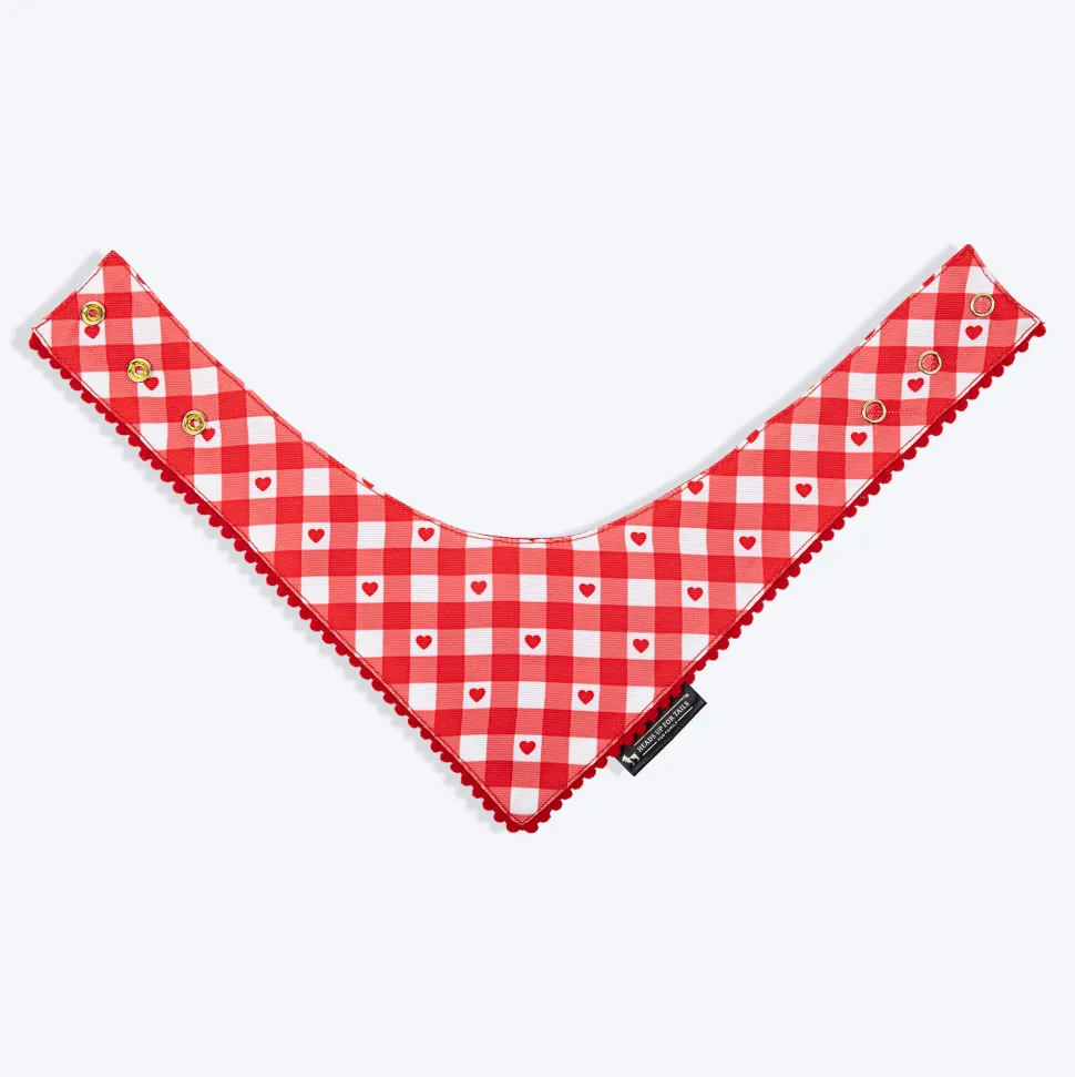 HUFT Jingle Hearts Scarf For Pets - Red & White