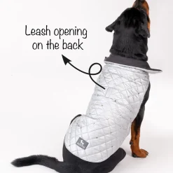 HUFT Luxe Stud Quilted Jacket For Dogs - Silver