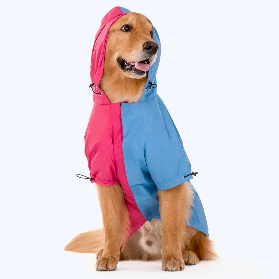 HUFT Magical Mist Dog Raincoat - Light Blue & Pink