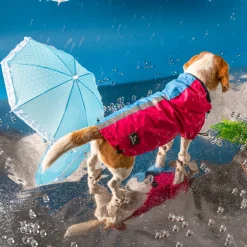 HUFT Magical Mist Dog Raincoat - Light Blue & Pink