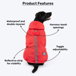 HUFT Magical Mist Raincoat For Dog - Red