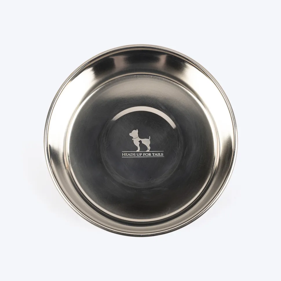 HUFT Marble Mirage Printed Steel Bowl For Dog - White