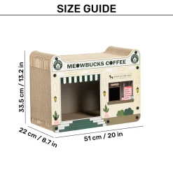 HUFT Meowbucks Coffee Shop Scratcher For Cat - Multicolor