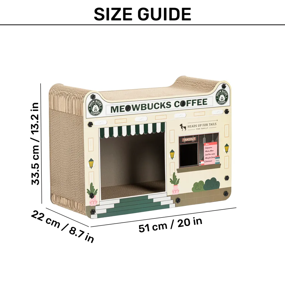 HUFT Meowbucks Coffee Shop Scratcher For Cat - Multicolor