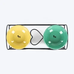 HUFT Pawlicious Double Diner For Dog - Multicolor