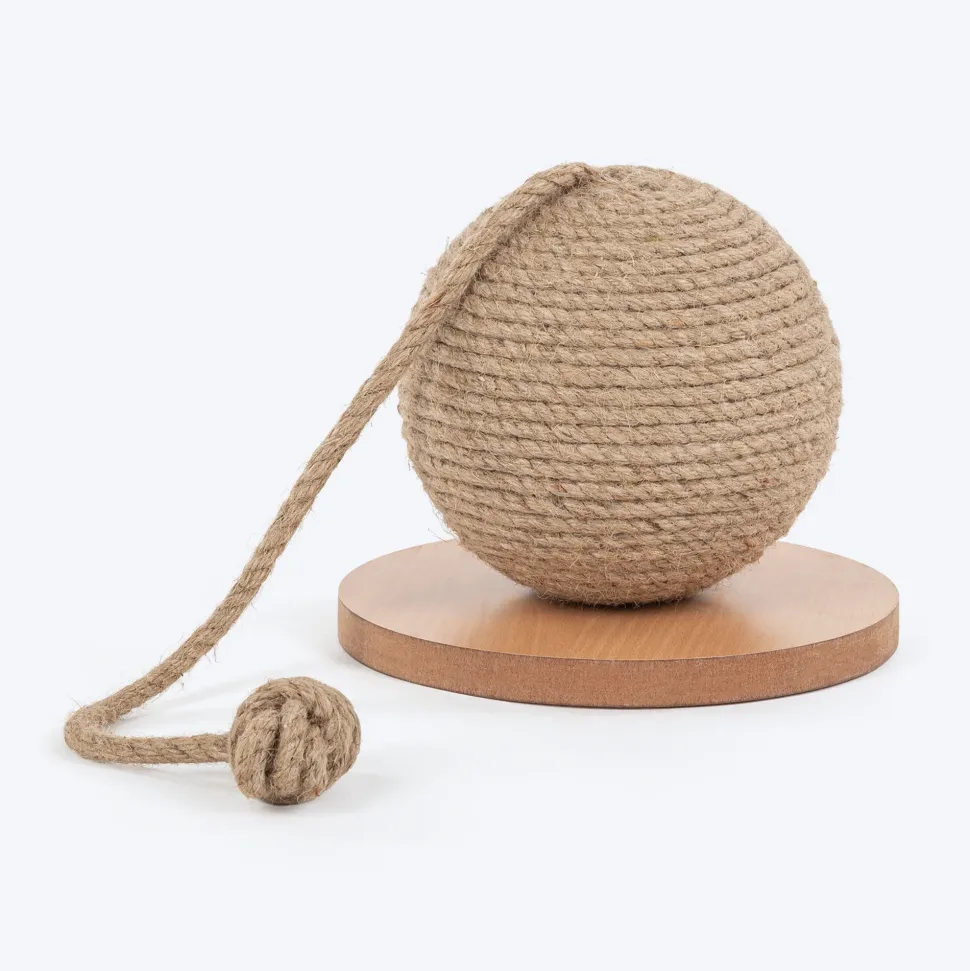 HUFT Pawplay Scratcher With Toy For Cat - Brown