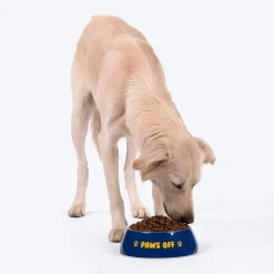 HUFT Paws Off Printed Melamine Bowl for Dogs - Blue