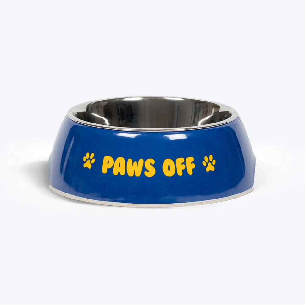 HUFT Paws Off Printed Melamine Bowl for Dogs - Blue