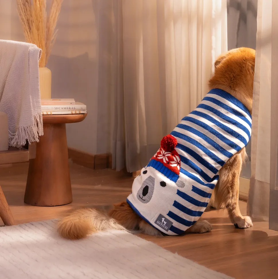 HUFT Polar Bear Striped Sweater For Dog - Multicolor
