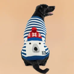 HUFT Polar Bear Striped Sweater For Dog - Multicolor