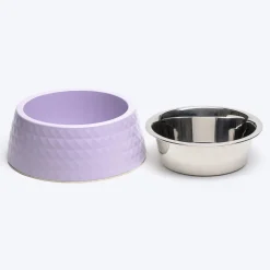 HUFT Prism Embossed Melamine Bowl For Dogs - Lilac