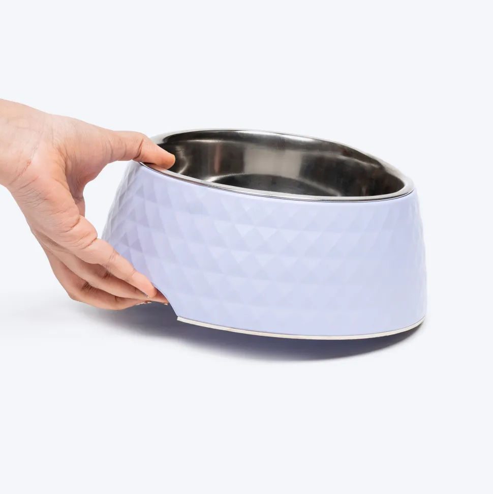 HUFT Prism Embossed Melamine Bowl For Dogs - Lilac