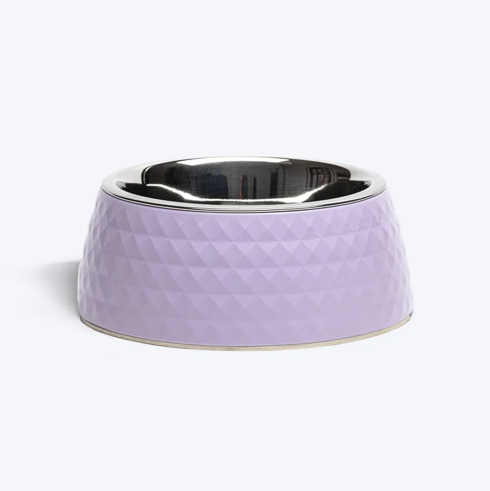 HUFT Prism Embossed Melamine Bowl For Dogs - Lilac