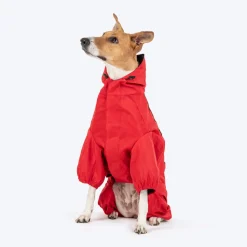 HUFT Puddle Jumper Full Coverage Raincoat For Dog - Red