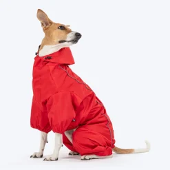 HUFT Puddle Jumper Full Coverage Raincoat For Dog - Red