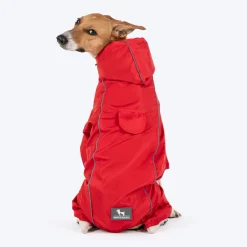HUFT Puddle Jumper Full Coverage Raincoat For Dog - Red