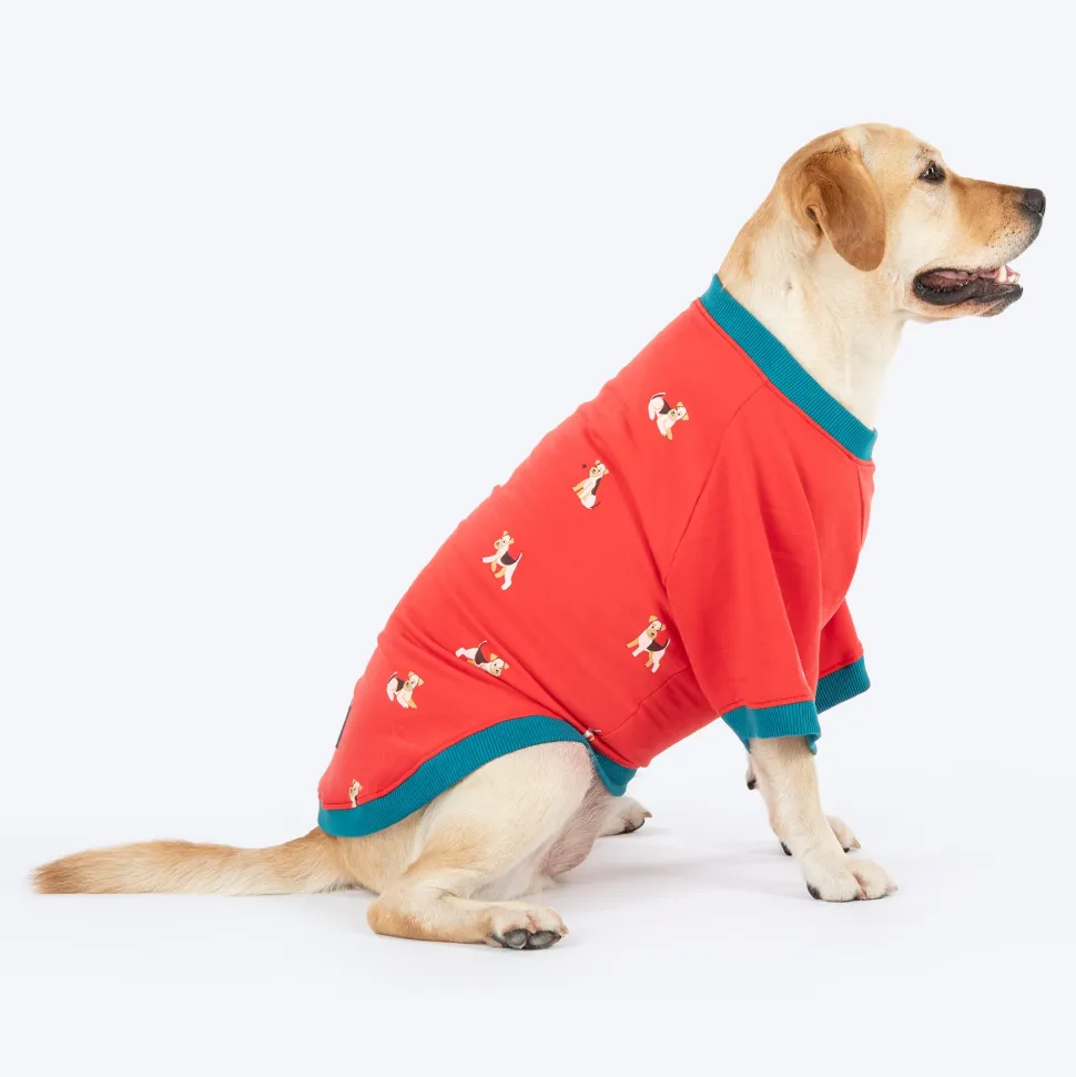 HUFT Pup Parade Sweatshirt For Big Dog - Red