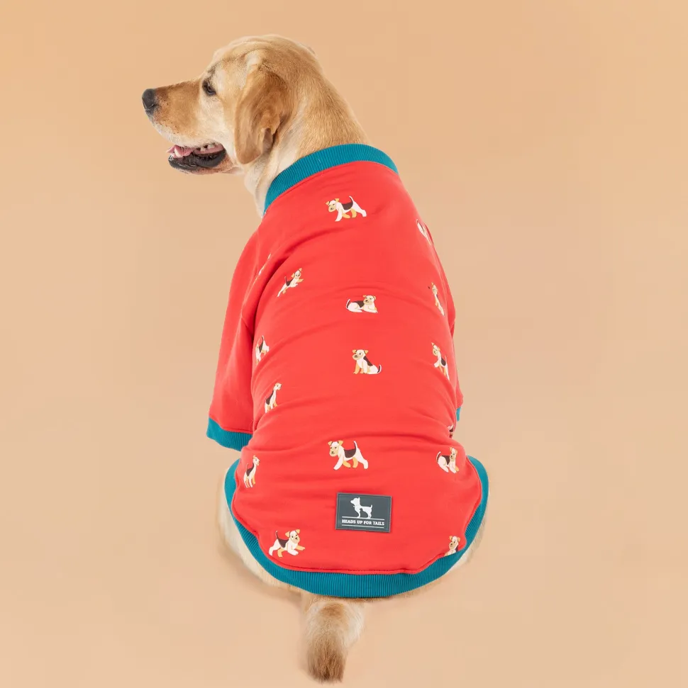 HUFT Pup Parade Sweatshirt For Big Dog - Red