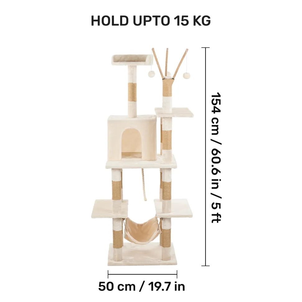 HUFT Purrch Paradise Multipurpose Cat Tree - Beige