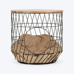 HUFT Purrfect Hideaway Multifunctional Table With Bedding For Cat - Brown