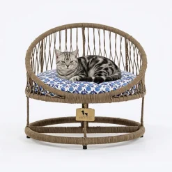HUFT Purrfect Snuggle Elevated Bed With Cushion For Cat - Brown