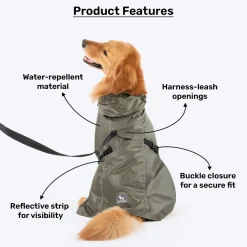HUFT RainTail Wrap Raincoat For Dog - Olive