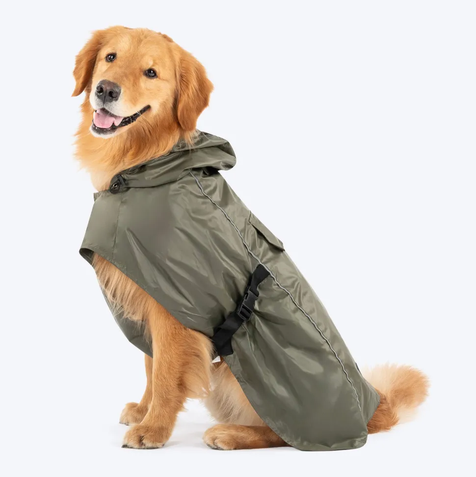 HUFT RainTail Wrap Raincoat For Dog - Olive