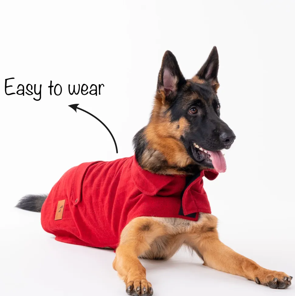 HUFT Rosy Cosy Dog Jacket - Red