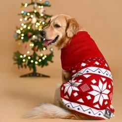 HUFT Snowflake Dog Sweater - Red