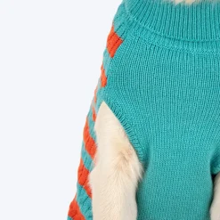 HUFT Snug Stripes Sweater For Dog - Turquoise Orange