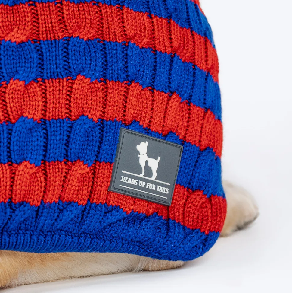 HUFT Snug Stripes Sweater For Dog - Blue & Red