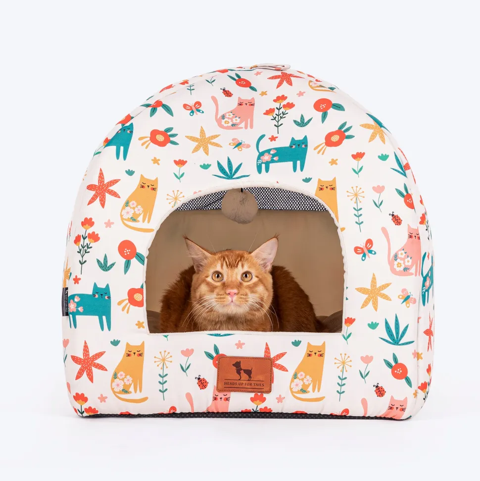 HUFT Snuggle Bloom Tent Bed For Cat - Multicolor