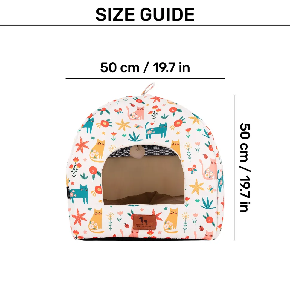 HUFT Snuggle Bloom Tent Bed For Cat - Multicolor