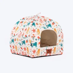 HUFT Snuggle Bloom Tent Bed For Cat - Multicolor
