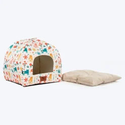 HUFT Snuggle Bloom Tent Bed For Cat - Multicolor