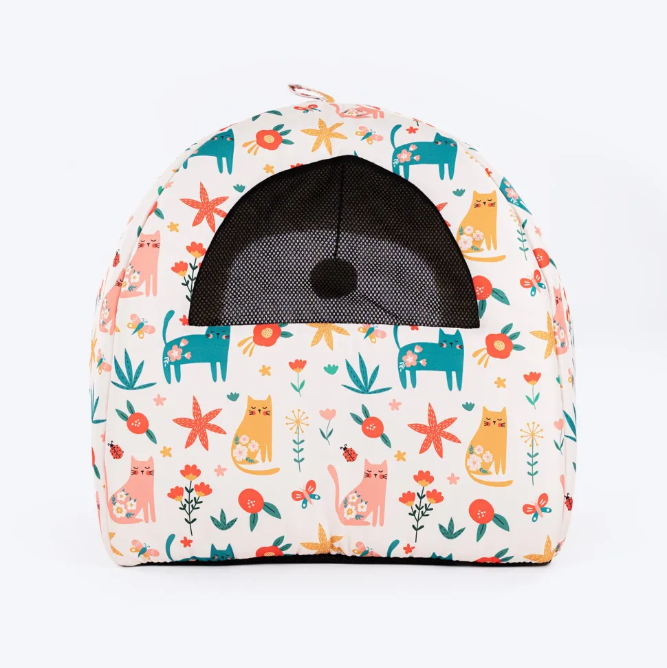 HUFT Snuggle Bloom Tent Bed For Cat - Multicolor