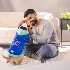 HUFT Spoilt Sweet Colour Block Hoodie Pet Sweatshirt - Navy Blue
