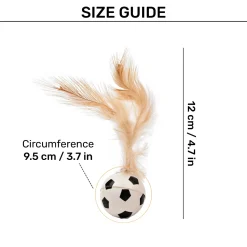 HUFT Sporty Trio Feather Balls For Cat - Multicolour - Set Of 3