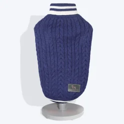 HUFT Striped Cable Knit Cat Sweater - Navy
