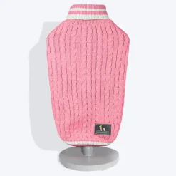 HUFT Striped Cable Knit Dog Sweater - Pink