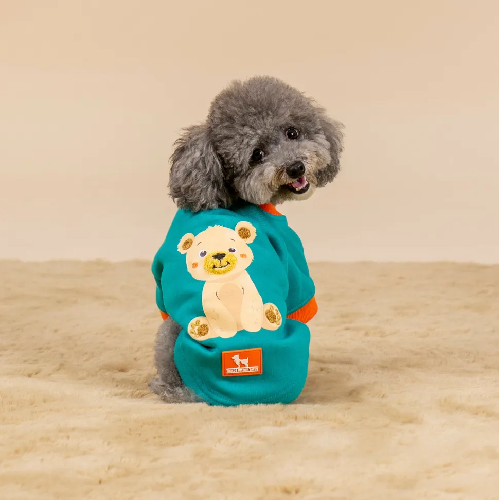 HUFT Sunny Bear Sweatshirt For Small Dog - Green