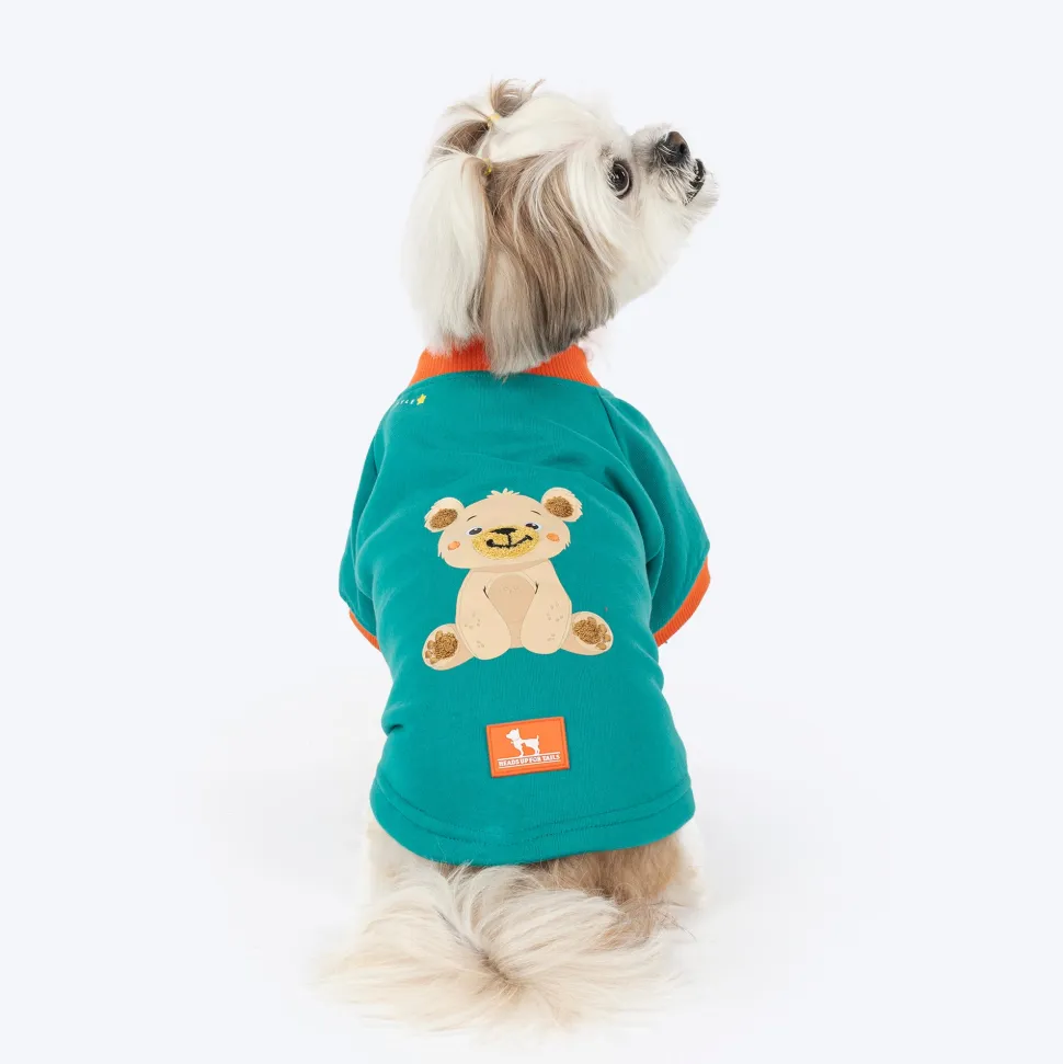HUFT Sunny Bear Sweatshirt For Small Dog - Green